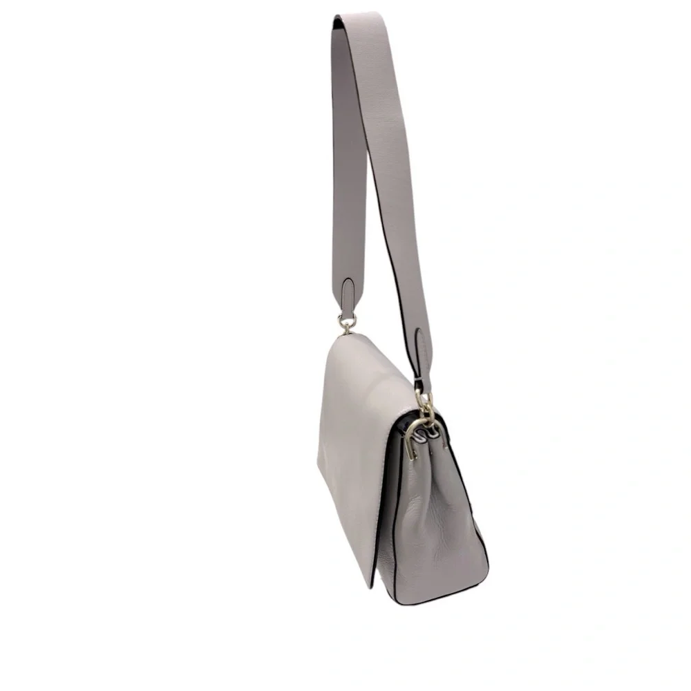 Kate Spade Adair Atwood Place Stone ice Grey Shoulder Bag Leather Gold Hardware‎